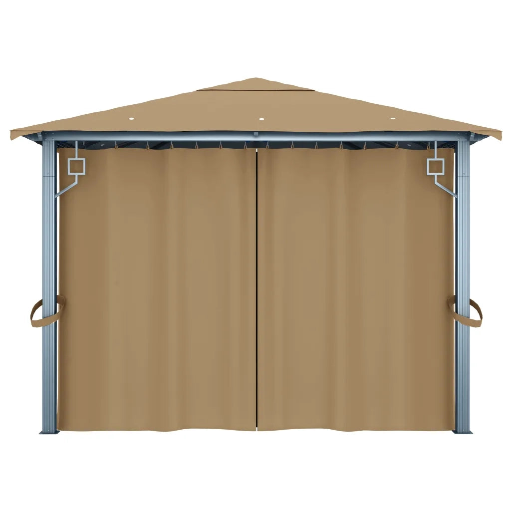 Gazebo con Tenda 400x300 cm Grigio Talpa in Alluminio