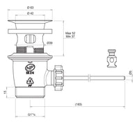 Piletta di Scarico a Salterello da 11/4 in Acciaio Inox Satinato Nilo