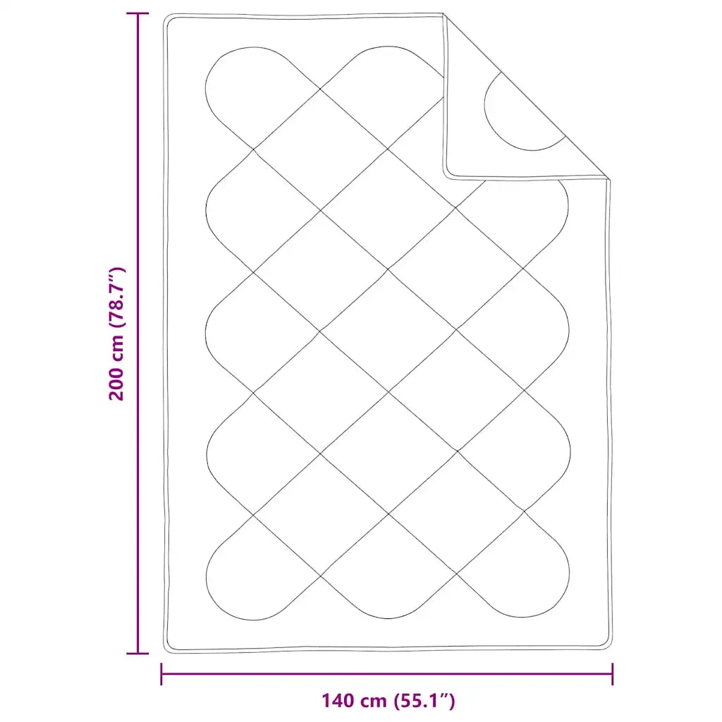 vidaXL Trapunte & Duvet Bianco 140 x 200 cm Microfibra