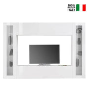 Parete attrezzata soggiorno porta TV pensile sospeso 2 vetrine Joy Frame
