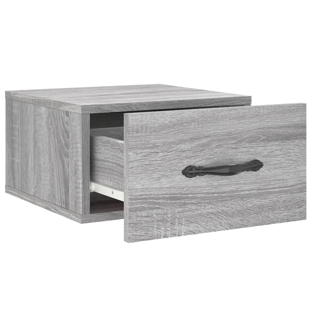 Comodino | Armadio da Notte | Mobiletto da notte a Muro Grigio Sonoma 35x35x20 cm