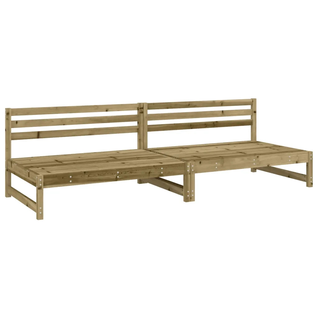 Divano componibile-Divani Centrali da Giardino 2pz 120x80 cm Legno Impregnato Pino