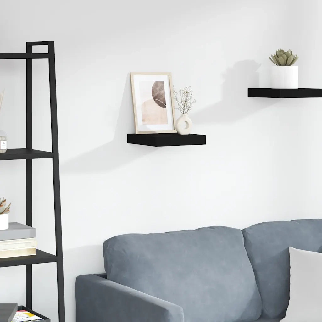 Scaffale a Parete Nero 23x23,5x3,8 cm in MDF cod mxl 33156