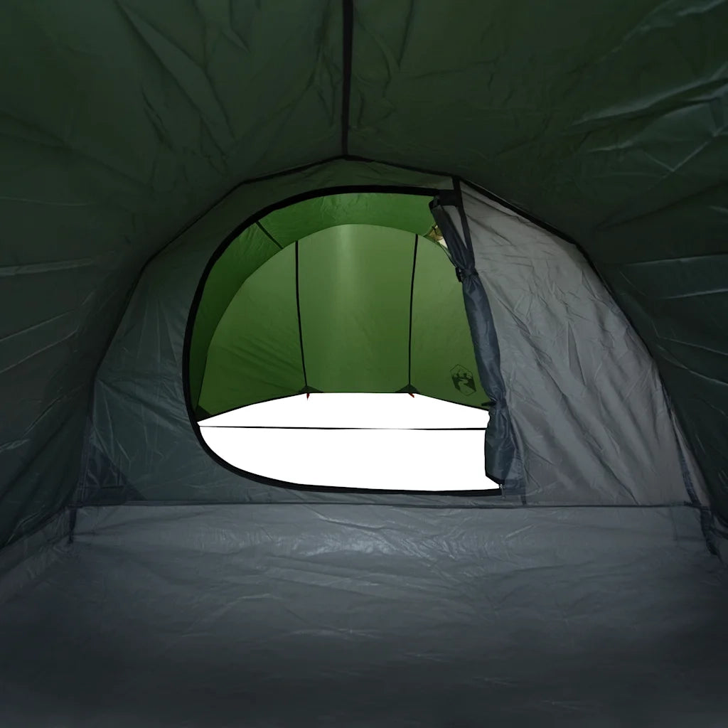 Tenda da Campeggio a Tunnel per 4 Persone Verde Impermeabile 94394