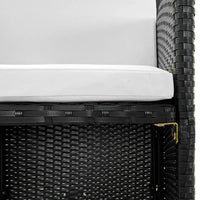 Set da Pranzo da Giardino 11 pz con Cuscini in Polyrattan Nero  cod mxl 42654