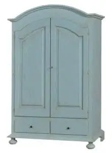 Armadio in legno Shabby chic mod cipolla azzurro anticato