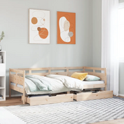 vidaXL Dormeuse con Cassetti 90x190 cm in Legno Massello Pino