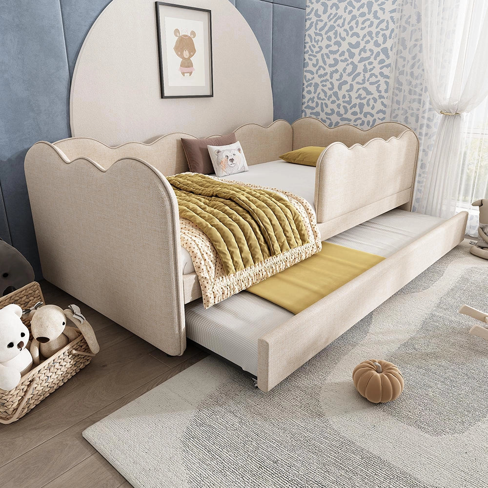 Divano letto 90x190cm?- Xylo - giorno gigogne lino beige
