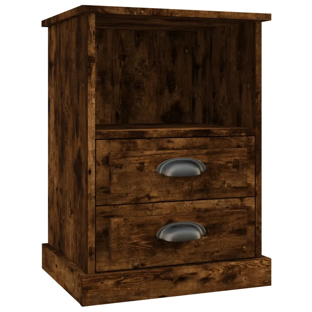 Comodino | Armadio da Notte | Mobiletto da notte Rovere Fumo 43x36x60 cm