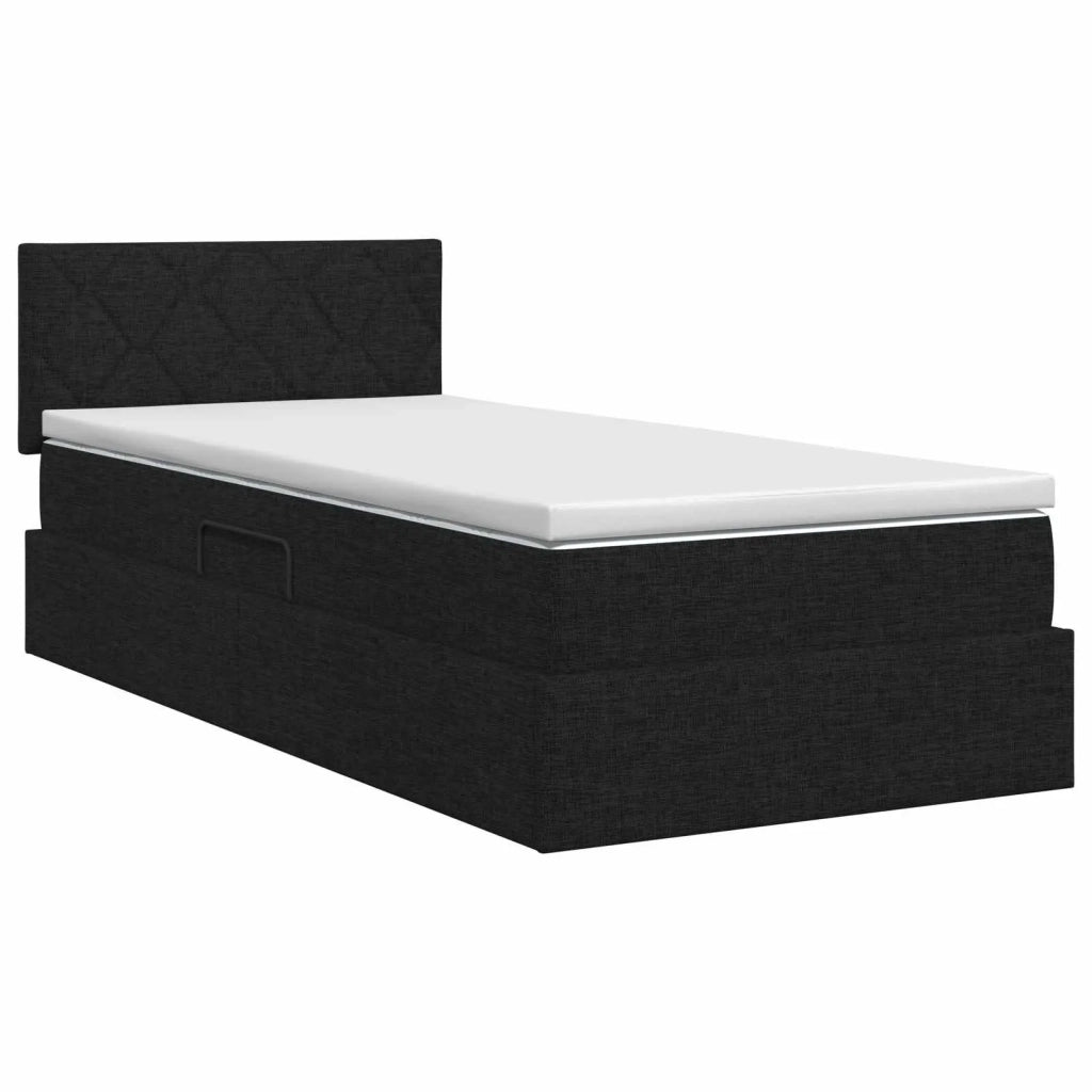 Letto con contenitore e materasso Nero 90 x 200 cm Velluto 3458660