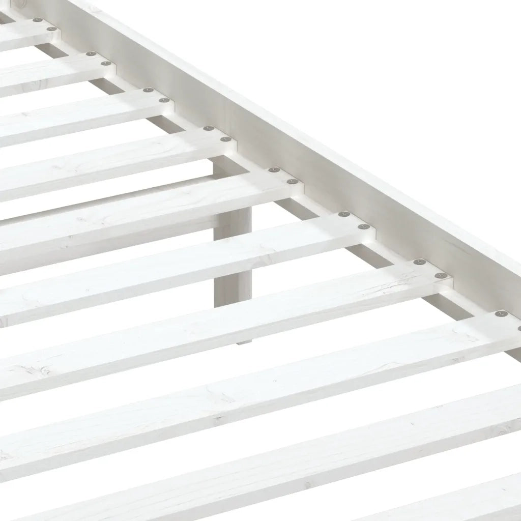 Giroletto-Struttura Letto Bianco in Legno Massello di Pino 100x200 cm 177230