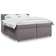 Giroletto a Molle con Materasso Grgio 200x200 cm in Similpelle
