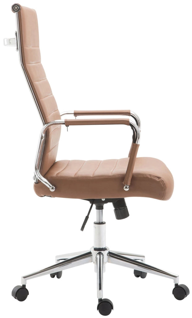 Sedia ufficio Kolumbus in similpelle marrone chiaro
