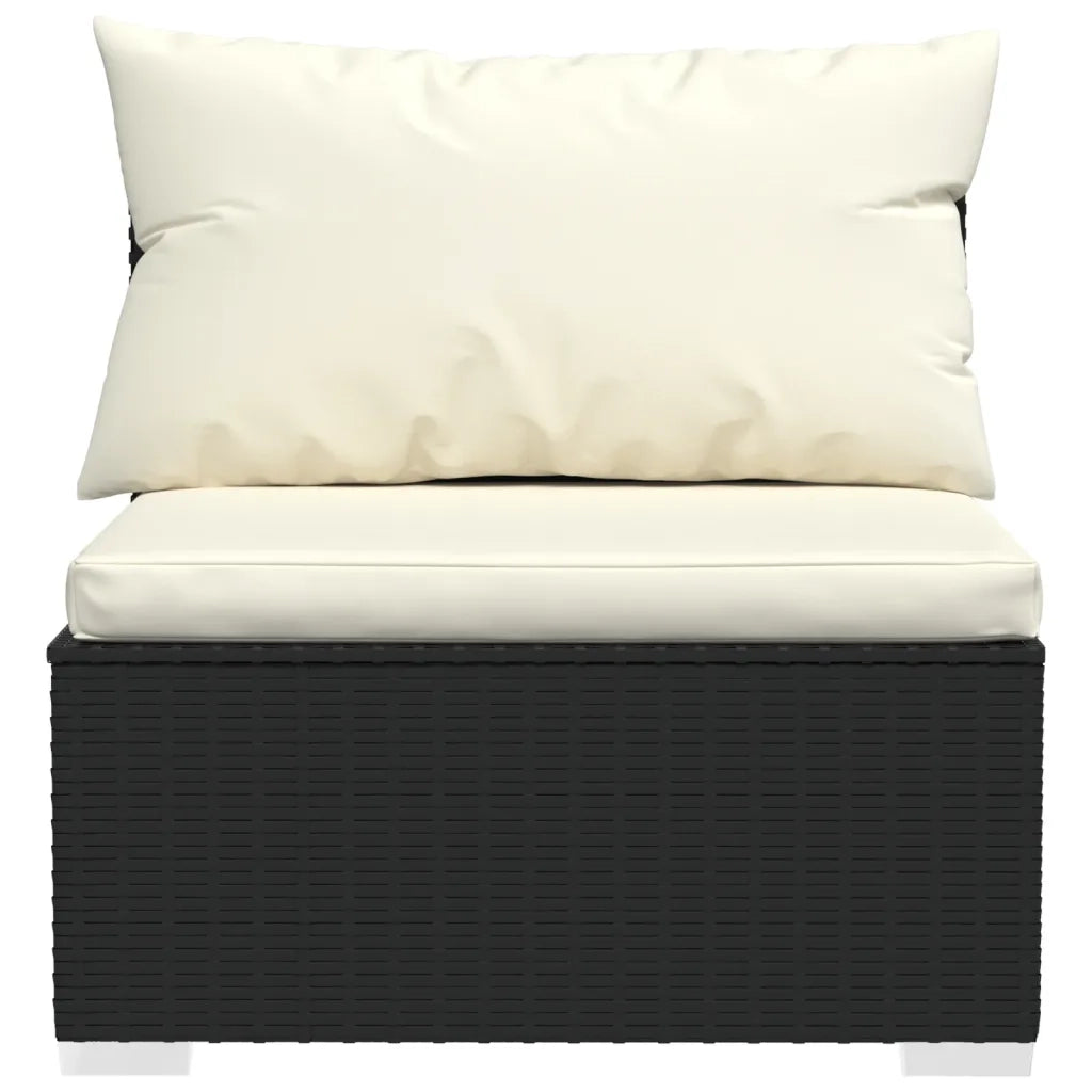 Set Divani da Giardino 8 pz con Cuscini in Polyrattan Nero cod mxl 31335