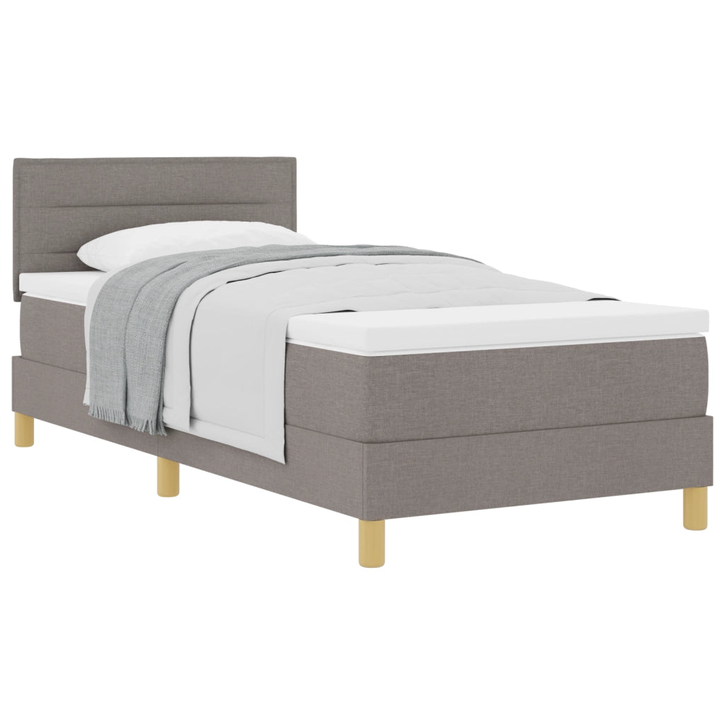Letto a Box Spring con Materasso Tortora 80x200 cm Tessuto