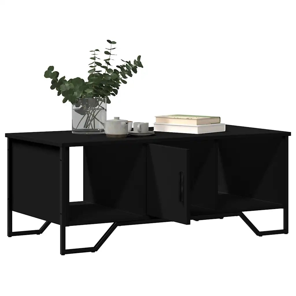 Tavolino da Salotto-Tavolino da soggiorno-Tavolo Nero 100x51x40 cm in Legno Multistrato 718054