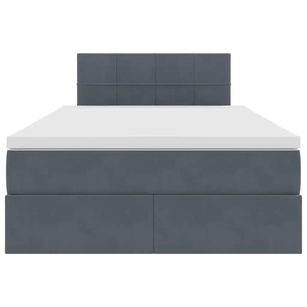 Letto con Contenitore Grigio scuro 120 x 200 cm Velluto