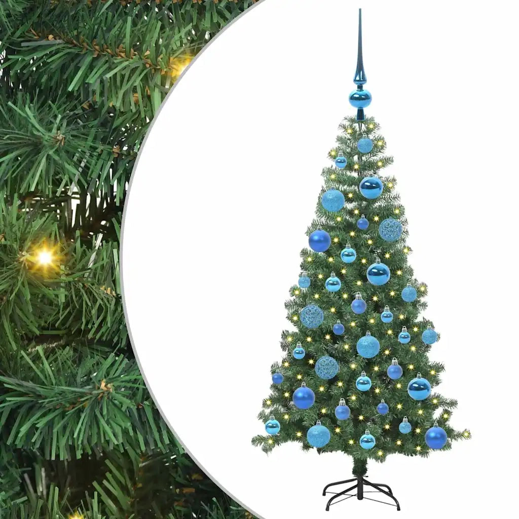 Albero di Natale con 150 LED con supporto Verde 120 cm PVC 3396365
