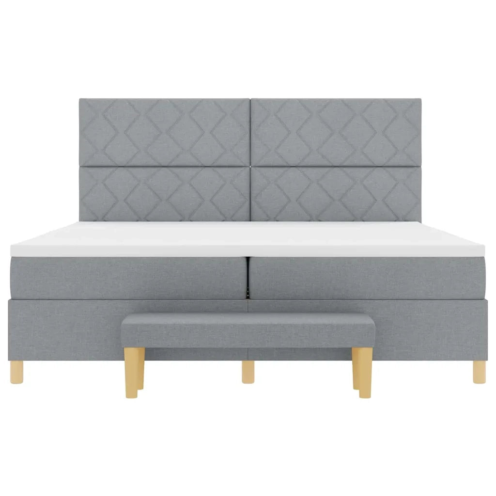 Letto a molle con materasso Grigio chiaro 200 x 200 cm Tessuto 3344401