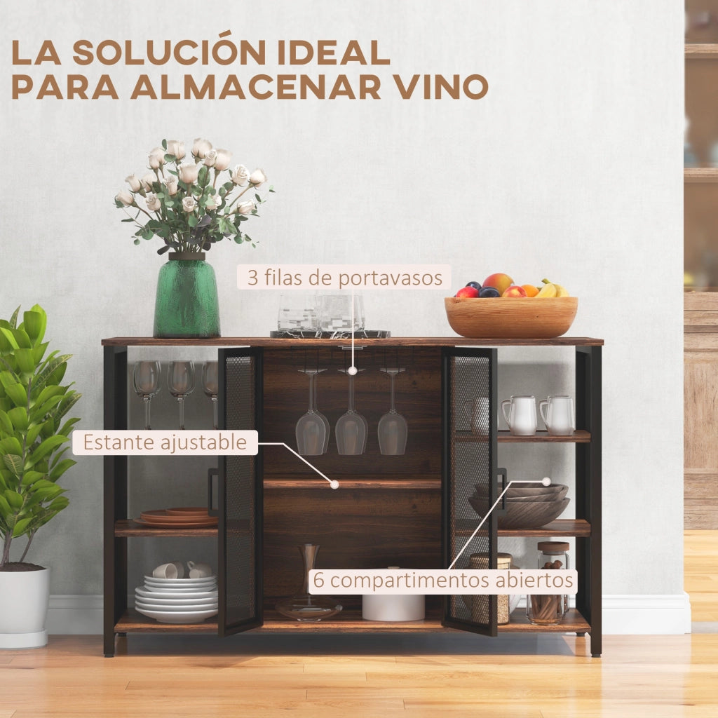 Credenza Rustica con Ripiani Aperti ¨C zephmum ¨C 120x40x76 cm Marrone