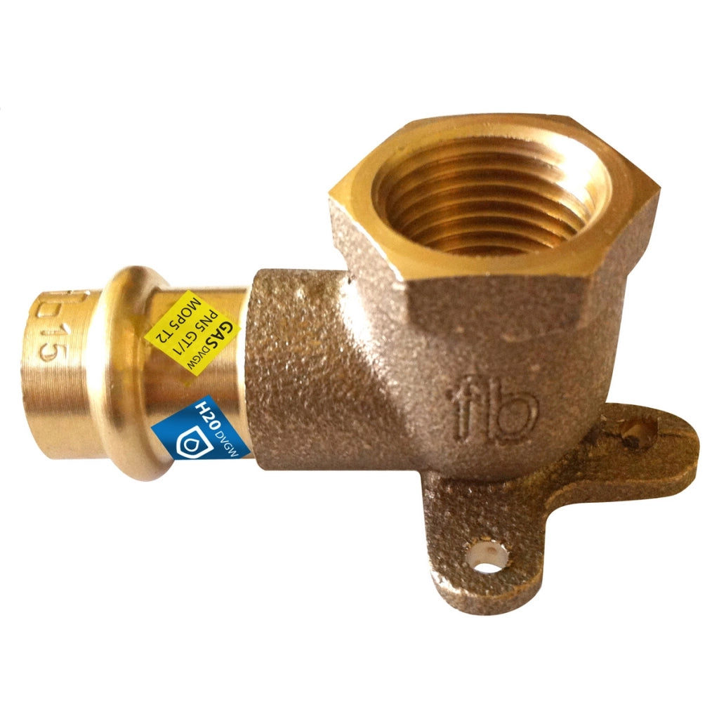 GOMITO FLANGIATO F X FIL. RP ACQUA/GAS- Diam. 15 x 1/2- FRABO- pezzi 1