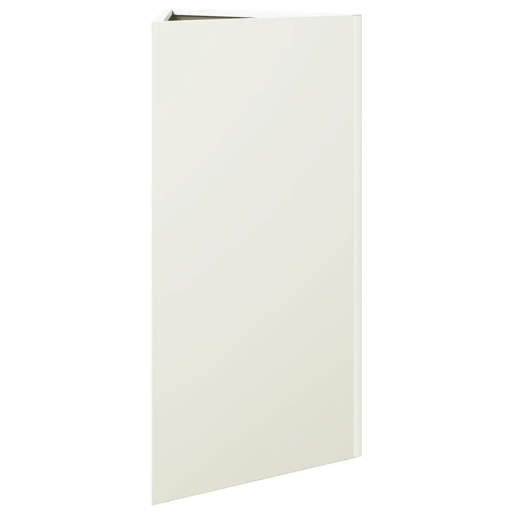 Fioriere 2 pz Bianche Triangolari 40x34,5x75 cm in Acciaio 851160