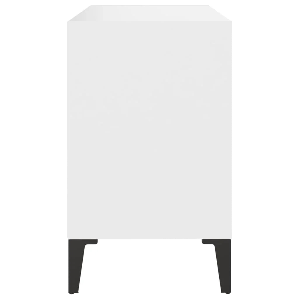 Mobile TV multimediale scaffale TV credenza mobile TV per sala da pranzo soggiorno camera da letto con gambe in metallo 69,5 x 30 x 50 cm bianco 02_0026861