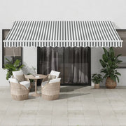 Tenda Retrattile Manuale con LED Antracite e Bianco 450x350 cm 3215797