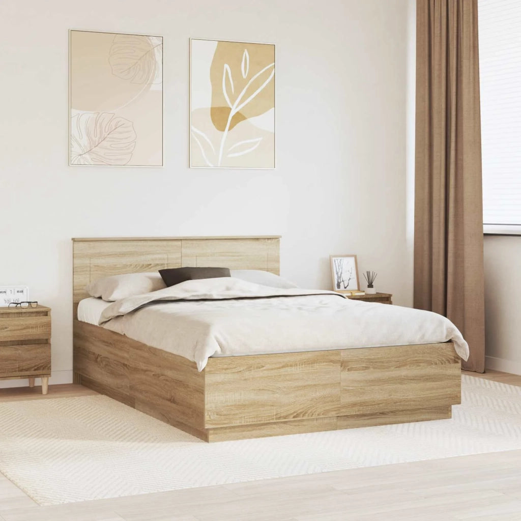 Struttura del letto con testiera Rovere Sonoma 160 x 200 cm 3408056