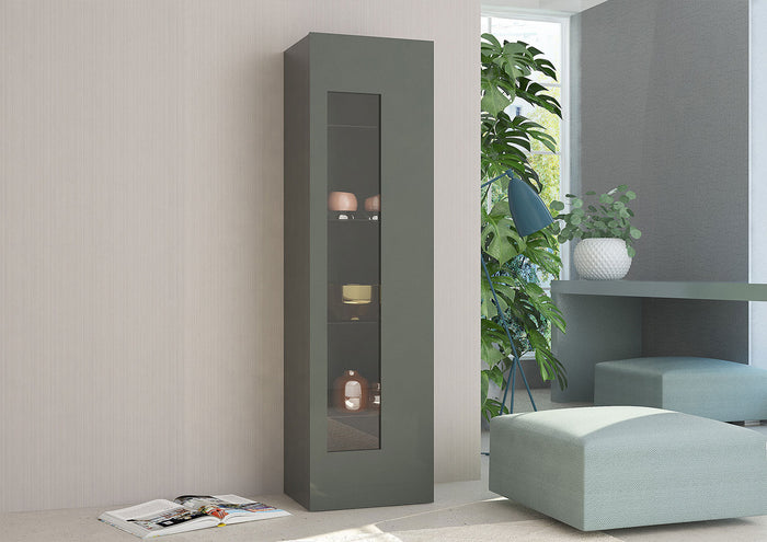 Vetrina 1 Anta 45x 34x162 cm Daiquiri Antracite Lucido