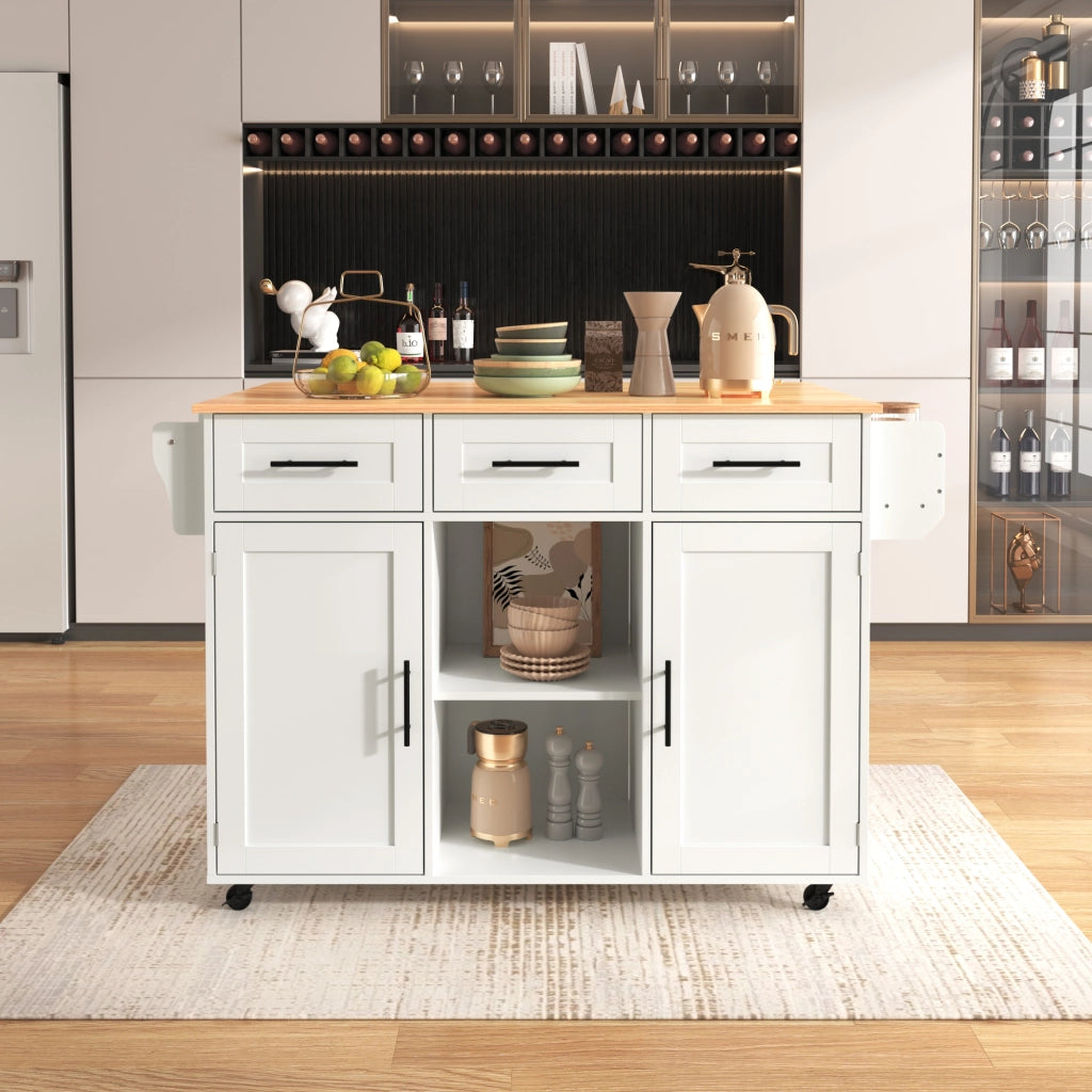 CARRELLO CUCINA con piano ribaltabile 139x46(71)x91,5 cm bianco MDF