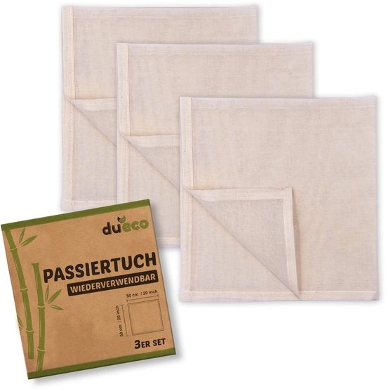 Tessuto multifunzionale per la produzione di formaggi e latte di noci biologico - Tessuto multifunzionale per formaggi fatti in casa, frutta, succo di frutta e succo di verdura. Circa 50 x 50 cm