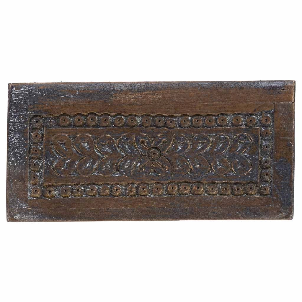 Scatola in legno con finitura artigianale marrone anticato 29x20x09h cm