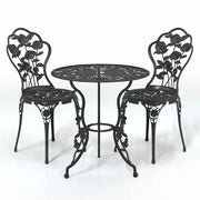 Set da Bistrot 3 pz | Set Salotto da Giardino in Alluminio Pressofuso Nero