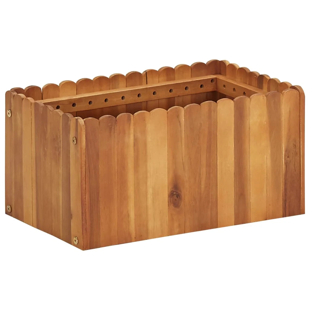 Fioriera rialzata per piante e fiori giardino 50 x 30 x 25 cm legno massello di acacia 02_0001067