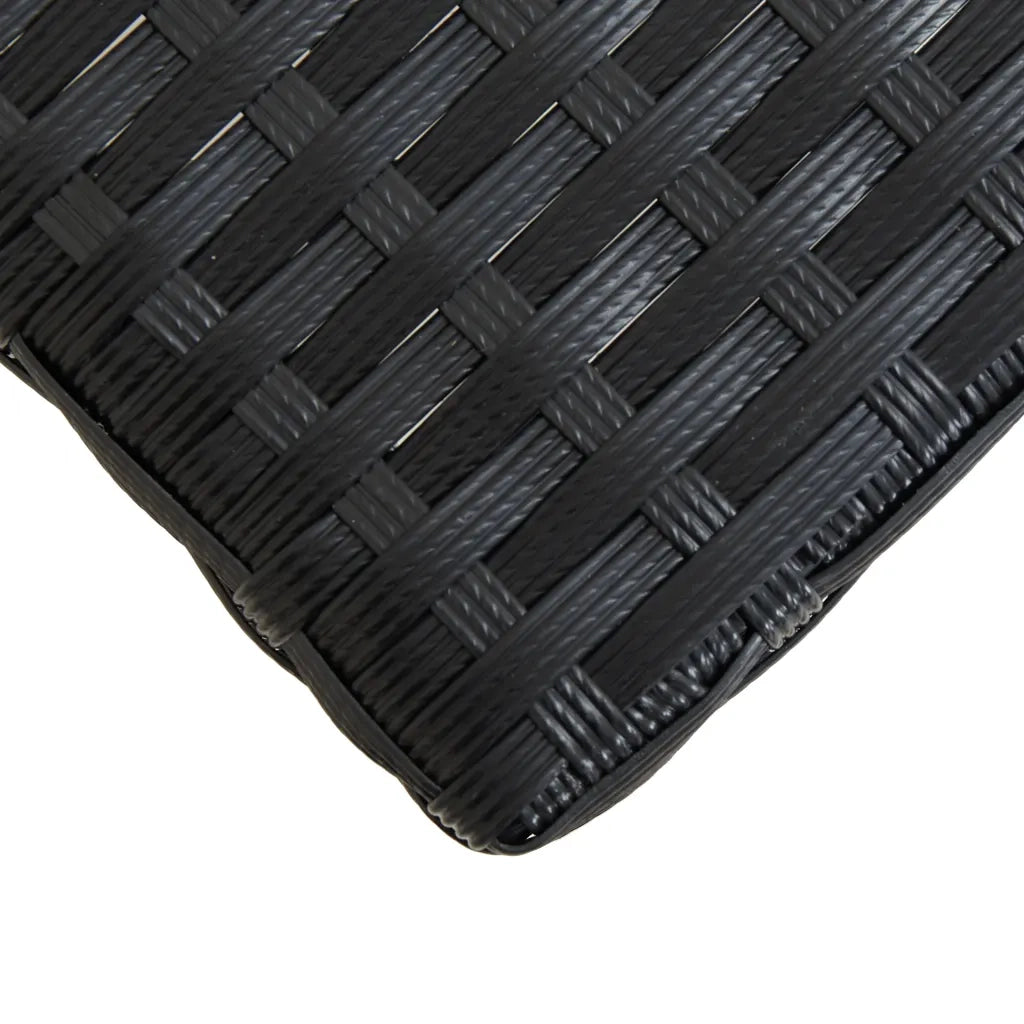 Panchina da Giardino 120 cm Nero Polyrattan e Massello d'Acacia 46488