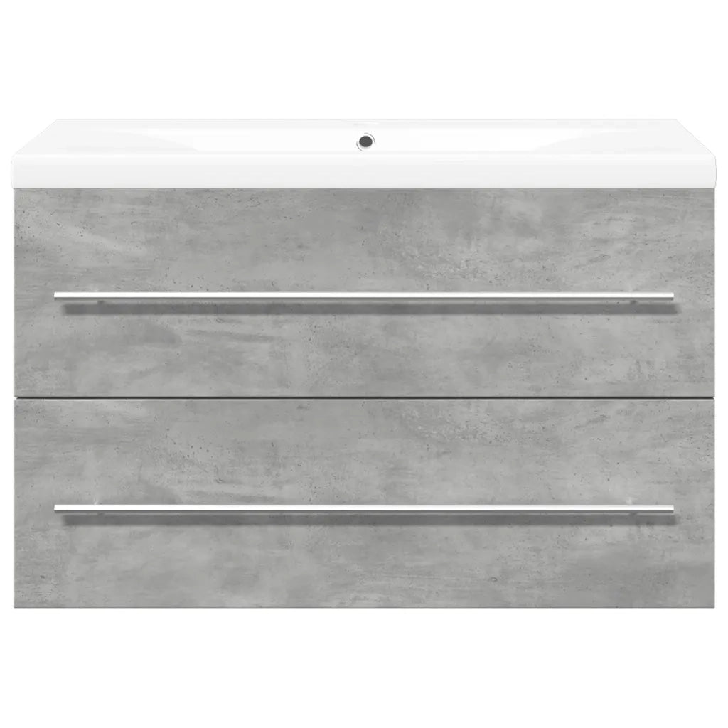 Set Mobili da Bagno 2 pz Grigio Cemento in Legno Multistrato 3324921