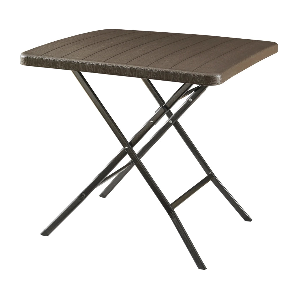 Tavolo da campeggio pieghevole 78 x 78 x 74 cm effetto legno marrone 03_0011000