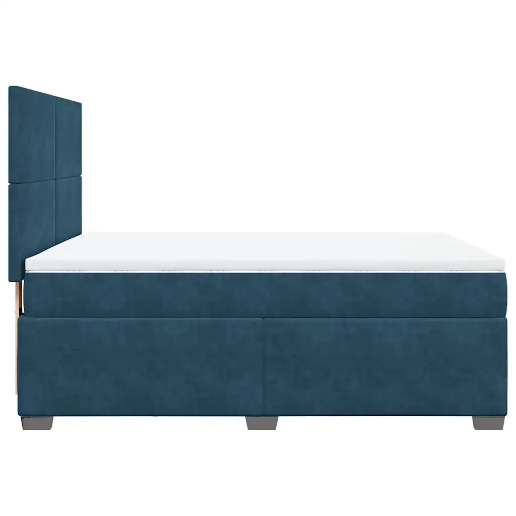 Giroletto a Molle con Materasso Blu 140x200 cm in Velluto 3290928