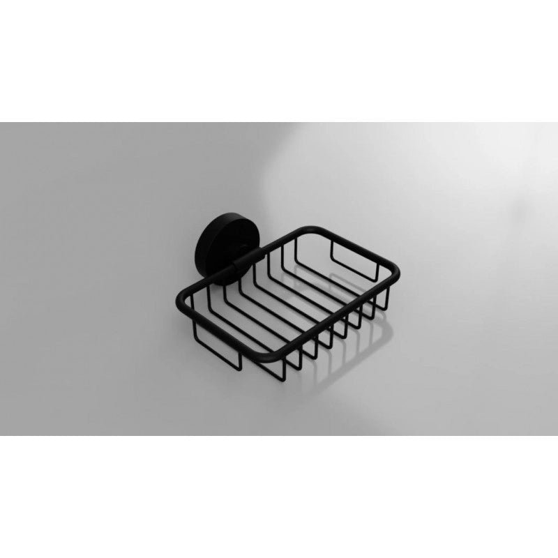 DARK portasapone a griglia da parete in ottone nero 14x5,5x12,5cm