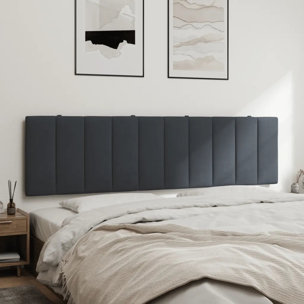 Coussin de tête de lit Hanko gris foncé 180 cm velours