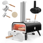 Forno per pizza portatile da esterno 75 x 42 x 70 cm cottura rapida materiali di prima qualità compatto acciaio inox nero 20_0019979