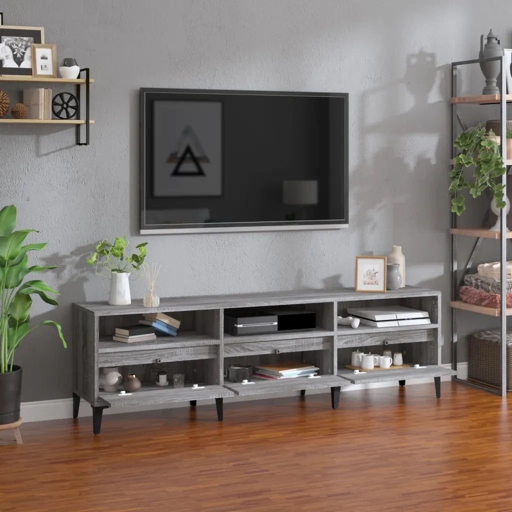 Mobile Porta TV Grigio Sonoma 150x30x44,5 cm Legno Multistratocod mxl 128044