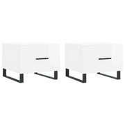 2 pz Tavolini salotto | Tavolino da caff¨¨ | Tavolino da Soggiorno Bianco Lucido 50x50x40cm Legno Multistrato