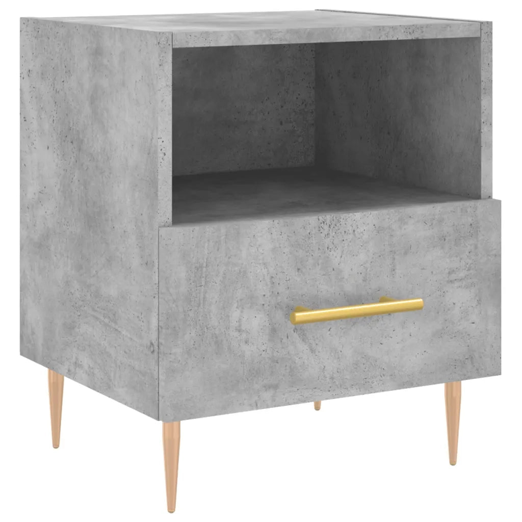 Comodini 2 pz-Set di 2 Tavolino da notte Grigio Cemento 40x35x47,5 cm in Legno Multistrato 738527