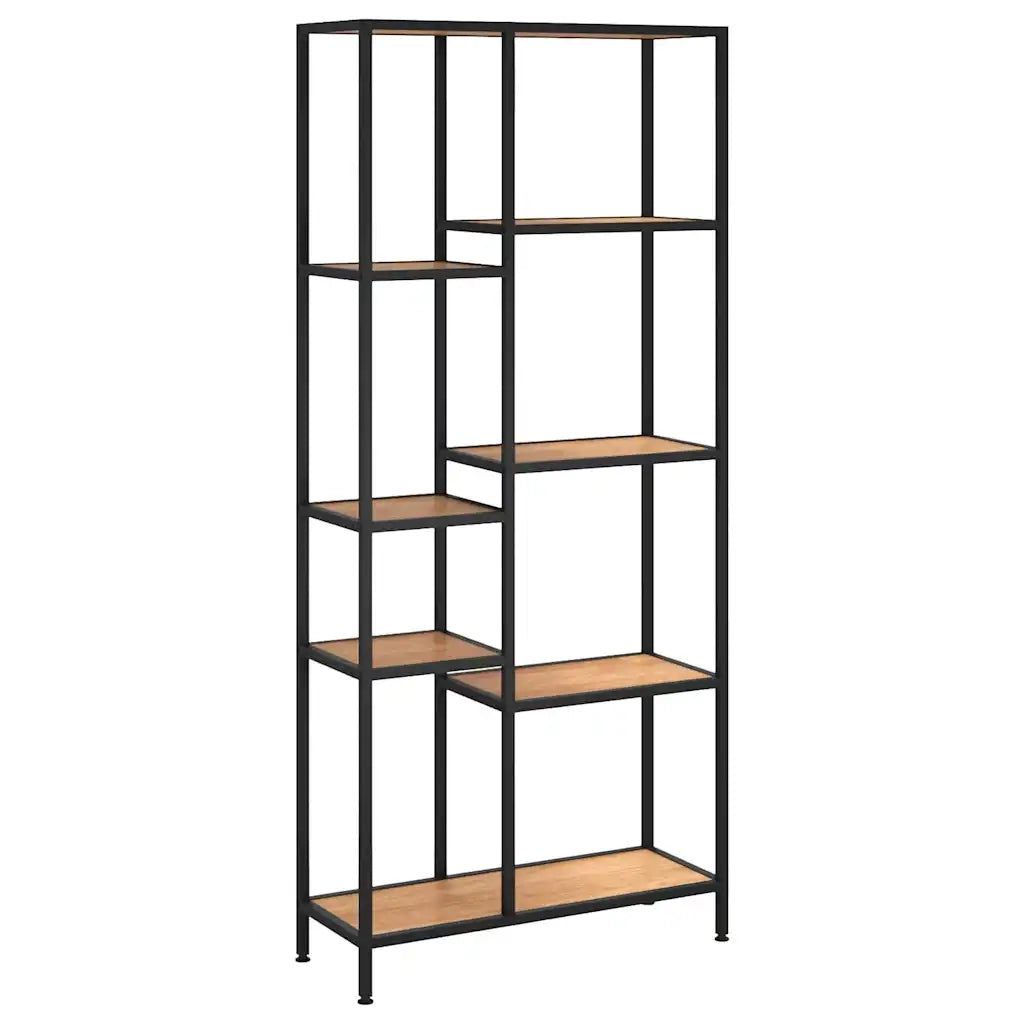 Scaffale per Libri 80x30x180 cm Acciaio e Legno Multistrato 336359