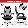 Sedia da Ufficio Ergonomica in Rete con Poggiapiedi, Poggiatesta e Braccioli Confortevoli, Poltrona con Schienale Inclinabile e Altezza Regolabile, Sedia Girevole, Portata 135 kg