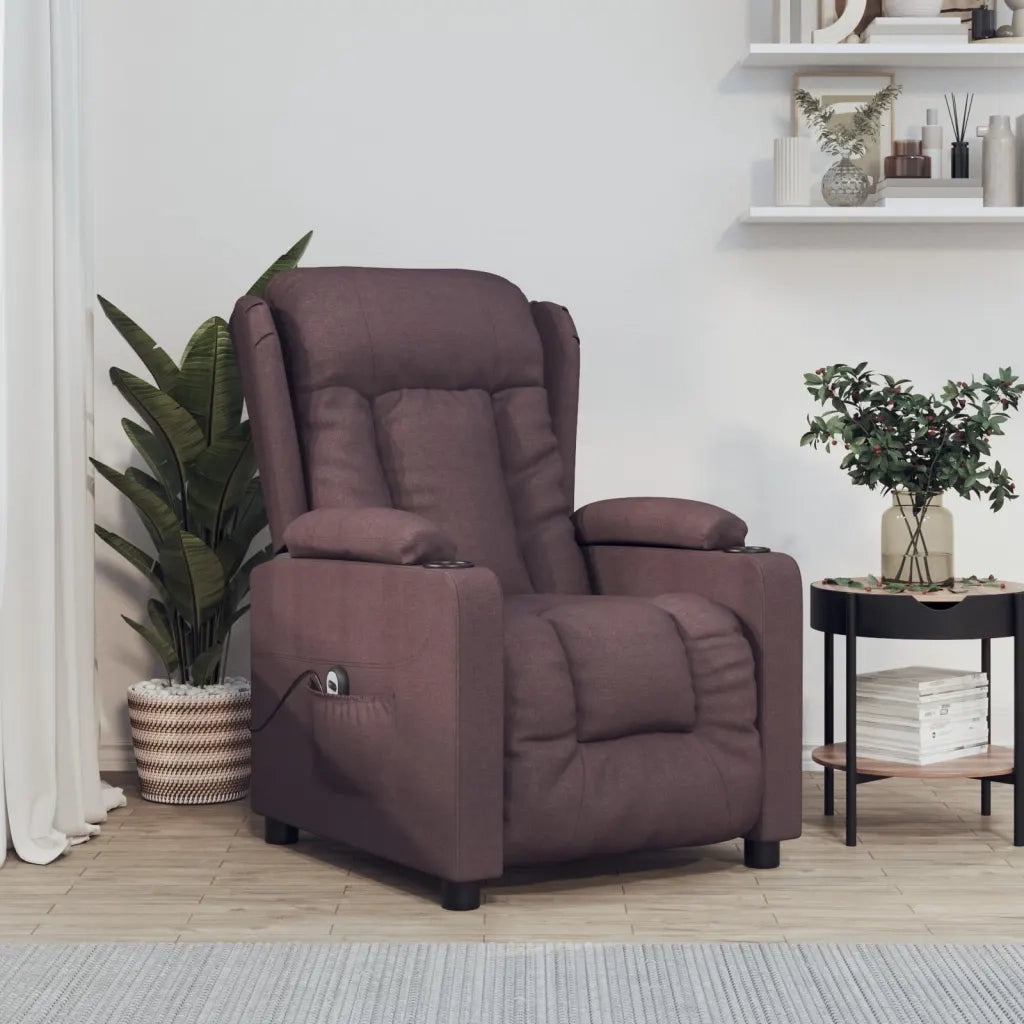 Poltrona Elettrica Reclinabile Marrone Scuro in Tessuto cod mxl 23423