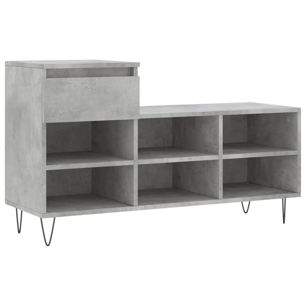 Scarpiera mobiletto portascarpe mobile per ingresso/corridoio/soggiorno 102 x 36 x 60 cm legno ingegnerizzato grigio 02_0021792