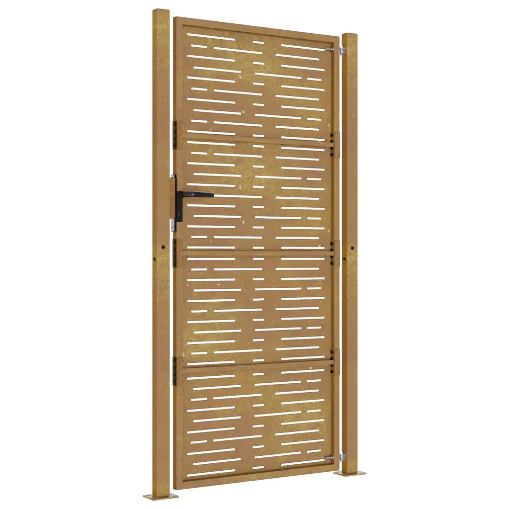 Cancello da giardino 100x175 cm in acciaio Corten design quadrato 153200